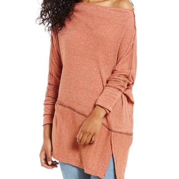 We The Free People Londontown Thermal Tunic Top in Rust, XS - Picture 2 of 12